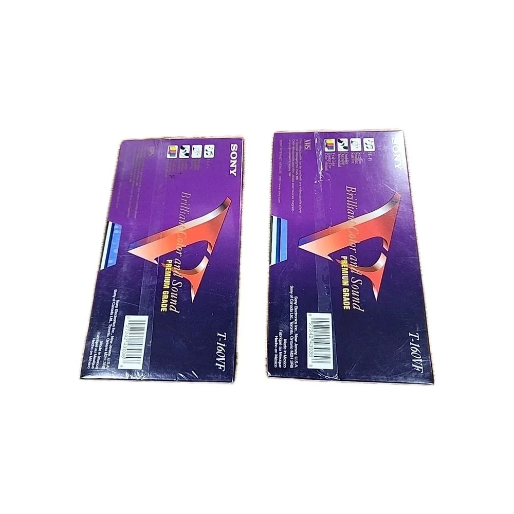 Sony‎ 8 Hours T-160 VHS Premium Grade Brilliant Color Sound 2-Pack New